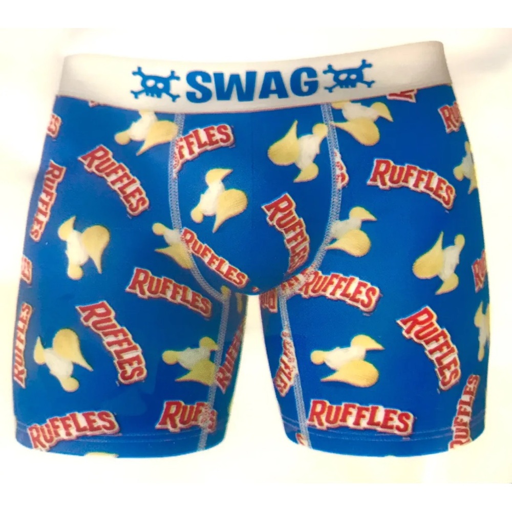 PEPSI CO SWAG Ruffles Original Men’s Brief shorts M Medium Blue White $20 NWT